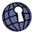 Símbolo de Acessibilidade na Web. Um globo inclinado, com uma grelha sobreposta. Na sua superfície está recortado um buraco de fechadura.
