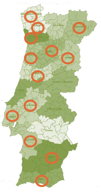 Distribuição territorial das doações por distrito entre janeiro a outubro de 2015