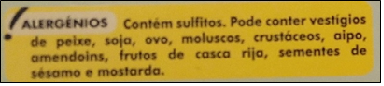 Como apresentar as substâncias/produtos que provocam alergias ou intolerâncias num rótulo?