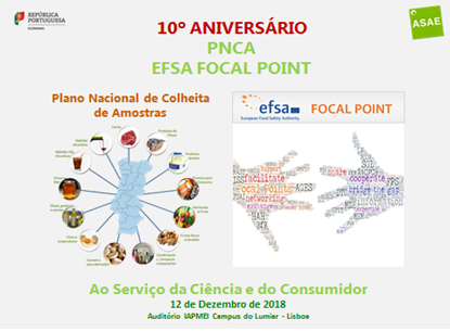10º Aniversário do PNCA e da ASAE como Focal Point da EFSA 10º Aniversário do PNCA e da ASAE como Focal Point da EFSA