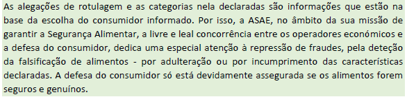 Laboratório de Segurança Alimentar na senda da Defesa do Consumidor