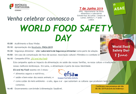 1º World Food Safety Day, celebrado pela ASAE com Stakeholders a 7 de junho de 2019 1º World Food Safety Day, celebrado pela ASAE com Stakeholders a 7 de junho de 2019