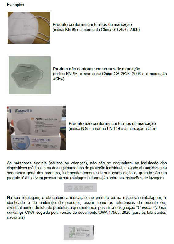 Máscaras de proteção - Tipos de máscaras Máscaras de proteção - Tipos de máscaras