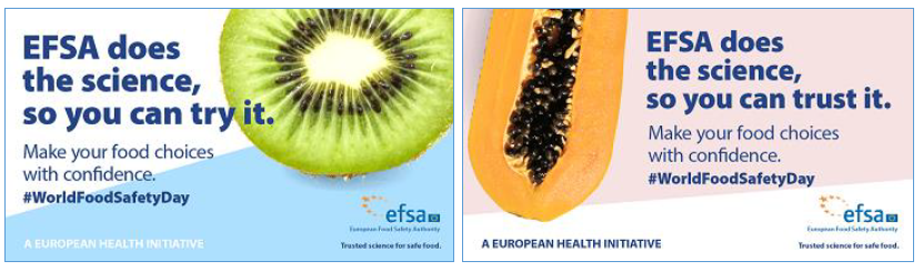 EFSA partilha o link URL para o microsite da campanha: EUChooseSafeFood