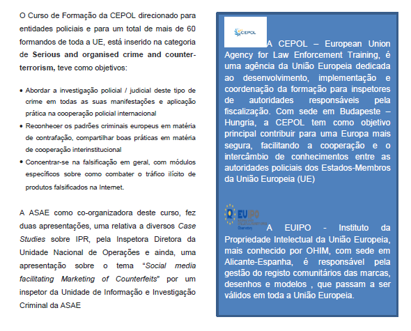 A ASAE e os Direitos de Propriedade Intelectual e Falsificação de bens A ASAE e os Direitos de Propriedade Intelectual e Falsificação de bens